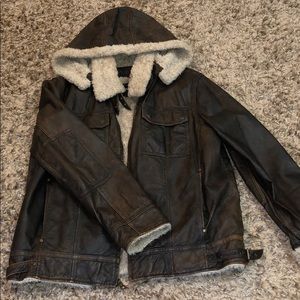 Wilson Leather Bomber w/Detachable Hoodie